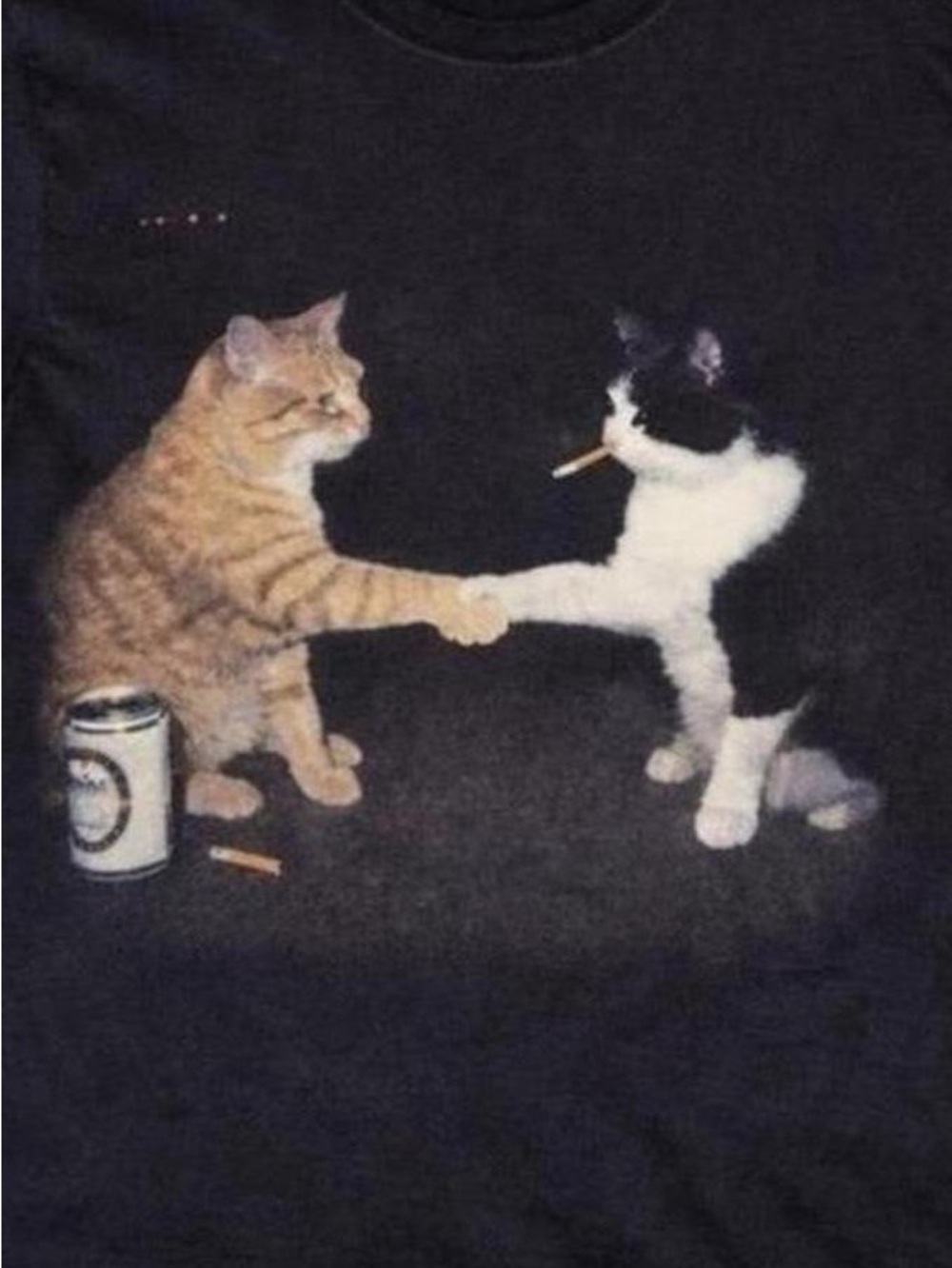Funny cat smoking graphic shirt, cat meme tee - Picture 2 of 3